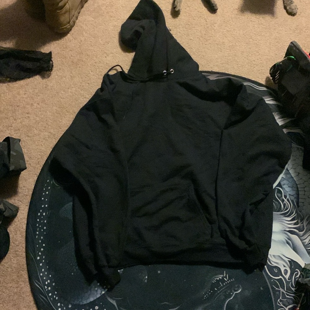 Solid black hoodie